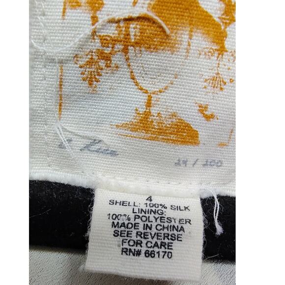 Anthropologie C Keer Womens Dress Size 4 Abstract Designer Silk Sheer Ruffle VNT - Picture 7 of 10